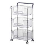 Rolling Storage Cart Stable Stylish Multifunctional Rugged Mobile Storage Organizer Trolley for Home 3 Tier