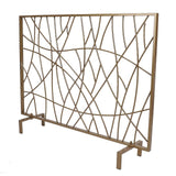 Gold Single Panel Iron Fireplace Screen Modern Style Fire Screen Fireplace Protector for Living Room Decor