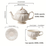1 Set, Ceramic Sup Set, Tea Pot, British Retro Ceramic Cup,  Milk Coffee Cup Set,