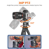 Portable Camera Stand 360° Rotatable Ballhead Aluminum Alloy 1645mm 10kg/22lbs Load Travel Tripod with Carrying Bag