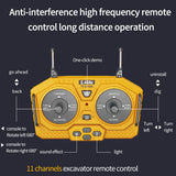 Rc Excavator Children 11 Channels 2.4g 1:20 For Boys Radio Control Dump Truck Bulldozer Electric Car Kids Toys Gift