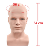 Male Mannequin Professional Manikin Head for Wigs Hats Headphone Display Stand (Skin Color)