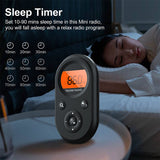 Mini FM AM Radio Portable Pocket Radio w/Headset Radio Rechargeable Receiver LCD Display Backlight Lanyard 76-108MHZ Receiver