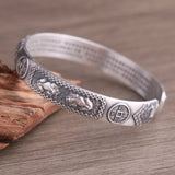 999 Sterling Silver Ethnic Style Lucky Pixiu Gold Coin Retro Solid Bracelet