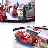 Electric Train Toys Gifts for Kids Railway Cars Racing Tracks With Music Santa Claus Christmas Tree Decoration Trains