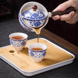 Porcelain Chinese fu Portable Teapot Set with 360 Rotation Maker Heat-resistant Tea Pot Gift For Christmas
