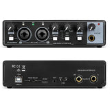 Interface Recording Portable Professional Sound Card with Loopback Monitor 48V Phantom for Audio Equipment Guitar