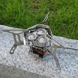 5800W Windproof Camp Camping Tea Stove with Fuel Canister Adapter Piezo Ignition Carry Case for Backpacking Hiking