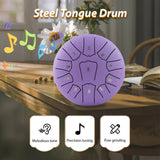 Steel Tongue 6 Inch 11 Notes D Key Percussion Instrument Portable Balmy with Drum Mallets for Meditation Yoga Beginner