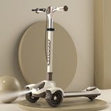 Foldable Kick Scooter with Adjustable Height - 3 Wheel Lean To Steer, Kids Push Scooter with Brake for 5 - 18 Years Old