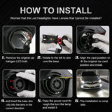 Y6D H4 LED Headlight Projector Lens with Fan Cooling 90W Automobile Hi Lo Beam Bulb 12V 6000K RHD LHD