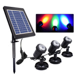 LED Spotlights Waterproof Solar Powered Garden Pond Light Warm White Lawn Backyard Lighting Security Landscape Lamp