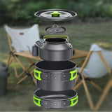 1 Set Camping Outdoor Cookware, Portable Combination Set Pot/ Teapot Combination Set,Backpacking Gear Cooking Equipment