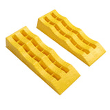 RV Leveling Ramps 1 Pair Trailer Wheel Chocks Strong Weight Bearing Easy Clean Heavy Duty Molded Plastic Anti Slip for Car
