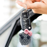 Crocheted Doll Keychain - Sad Hamster Meme, For Car Keys, Backpack & Handbag Ornament