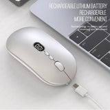 X1 Wireless Computer for Laptop with Battery Level Visible Rechargeable 2.4G Portable USB Mouse Silent Click Windows