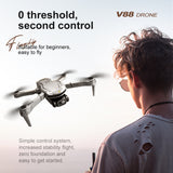 New V88 Drone Dual Camera 4K HD Professional Foldable Quadcopter 5G GPS Photography Optical w UAV mini Dron Control Toy