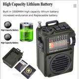 Portable Mini FM/SW/MW Radio Bluetooth 5.0 Full Band Handheld Rechargeable Speaker Recorder Sleep Time Support TF Card Play