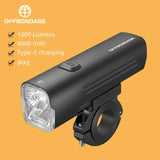 OFFBONDAGE USB Rechargeable Rainproof Bicycle Light 1000Lumen MTB Front LED 4800mAh Flashlight Bike Lamp