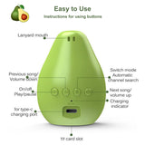 Wireless Bluetooth 5.0 Speaker Cute Cartoon Avocado Mini Speaker Support TF Card Player Kids Speaker for Smartphone