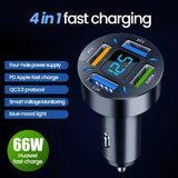 66W 4 5 Ports Fast Charging PD Quick Charge 3.0 USB C Car Charger Adapter For Android Phone 13 12 Xiaomi Huawei with retail box