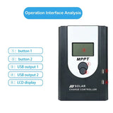 MPPT Solar Charge Controller 12V 24V Automatic Detection System Protection Safe Charging Solars Panel Regulator 10A 20A 30A 60A
