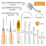 58 Pieces Leather Sewing Kit, Leather Sewing Upholstery Repair Kit With 8 Colors Sewing Thread, For Leather Sewing