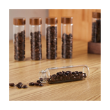 Single Dose Storage Tubes Coffee Bean Cellar Wooden Display Stand and Funnel Espresso Accessories