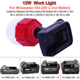 12W 1200LM Cordless Work Light LED Table Lamp High Low Ceam Control Torch Electric Flashlight for Milwaukee 20V Li-ion Battery