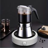 1pc Italian Stainless Steel Moka Pot - 200ml Capacity, Transparent, Silicone Glass, Perfect for Home Brewing Coffee
