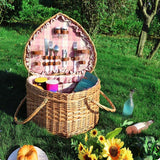 Heart Shape Picnic Lid Desktop Organizer - Sturdy Storage Basket with Handles for Outdoor Barbecue, BBQ, Camping, Candy