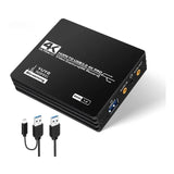 4K Video Capture Card Board HDMI-compatible USB 3.0 A C Loopout Recorder 1080P Grabber OBS Capturing Game Live Streaming Mic