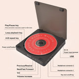 Portable CD Bluetooth-compatible Hifi Speaker Touch Control HIFI Walkman Disc 3.5mm Jack USB Stereo Music Player