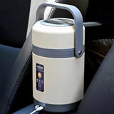 220V 2L Stainless Steel Warmer Electric Heated Lunch Box Container Constant Temperature Hot Food Thermal Boxes