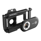 APEXEL Mobile Microscope Lens LED/ UV Lights Built-in CPL Filter Battery with Universal Phone Clip for iOS Android
