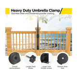 Holder Stands Heavy Duty Umbrella Base Clamp For Railing Or Deck In Patio And Courtyard