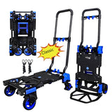 Outdoor Portable Hand Folding Trolley Handcart Four wheel Flatbed Truck Lage Shopping Travel Cart