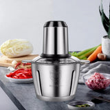 Meat Grinder 2L Stainless Steel Electrical Food Processor Blender Mixer hine for Kitchen Fruits Nuts, EU Plug