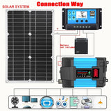12V to 110/220V Panel System 18V 18W Solar Panel+30A Controller+4000W Modified Sine Wave Inverter Power Generation Kit