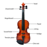 Simulated Music Practice for Beginners Violin Kit Musical Instrument Exquisite Props Gifts Adjustable Strings