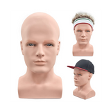 Male Mannequin Professional Manikin Head for Wigs Hats Headphone Display Stand (Skin Color)