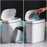 1pc Narrow Smart Trash Can, Bathroom Clip Sewing Paper Basket, Household Automatic Mute Sealed Trash Can