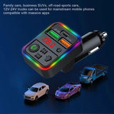 P18 Bluetooth-compatible 5.0 Multifunctional Car Kit FM Transmitter Audio Receiver MP3 Player 3.1A 2 USB Fast Charging