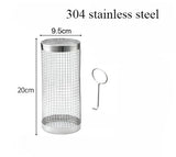 BBQ Rolg Basket Stainless Steel Grilled Cage Round Mesh Vegetable Fries Fish Barbecue Cooking Grill Net