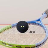 3Pcs Double Yellow Dot Lightweight Gear Training for Club Games Squash Racket Balls Compeon Sports
