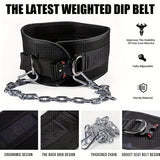 Pull-up Belt, Weighted Fitness Belt With Chain, Double D-ring Weightlifting Belt, Back Support Strap