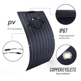 300W/600W Flexible Monocrystalline Solar Panel Kit - 18V Power Charger for Outdoor Camping, Yacht, Motorhome, Car, RV, Boat