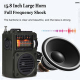 Portable Mini FM/SW/MW Radio Bluetooth 5.0 Full Band Handheld Rechargeable Speaker Recorder Sleep Time Support TF Card Play