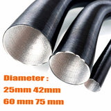 25/42/60/75mm Diameter 100-500cm Diesel Parking Duct Ducting Pipe Hose Black For Webasto Eberspacher Heater Car Camper