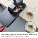 With Fixture for Door Cabinets 35mm Hinge Boring Jig Kit Aluminum Alloy Woodworking Hole Drilling Guide Locator